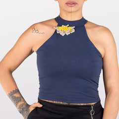 Indica Halter Top con aplique