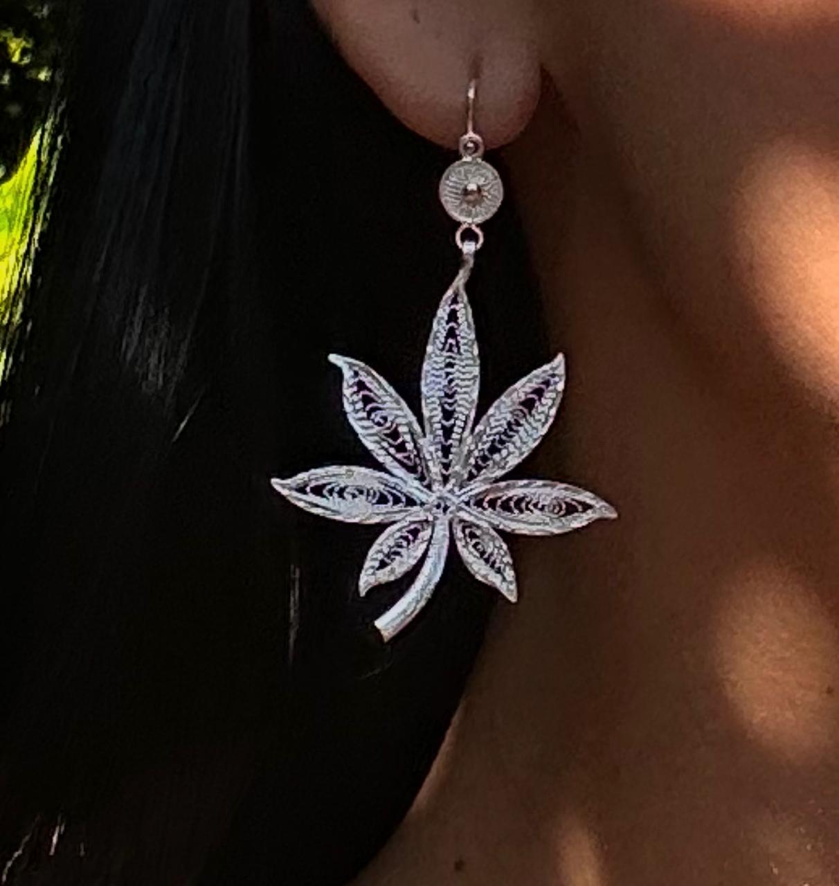 Aretes Hoja de Cáñamo